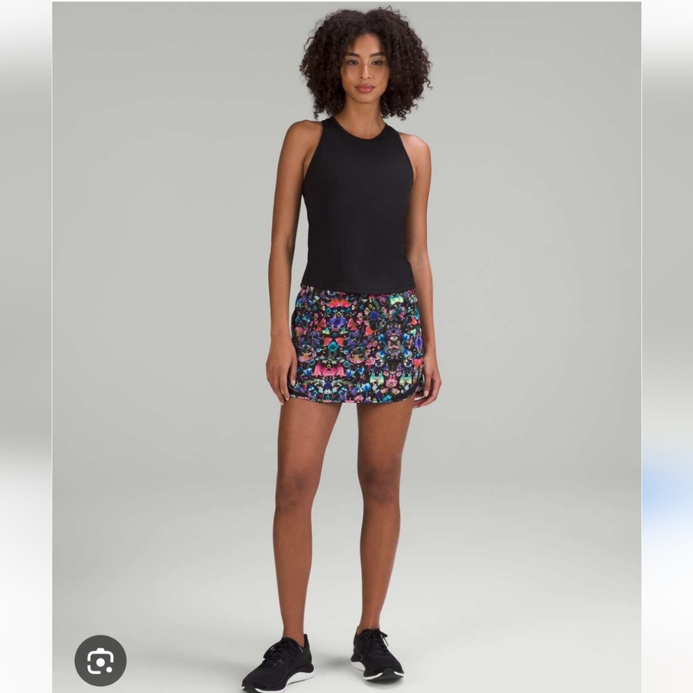 Lululemon Hotty Hot High-Rise SkirtFlowerscope Black Multi / Black Tennis Golf - Picture 3 of 11